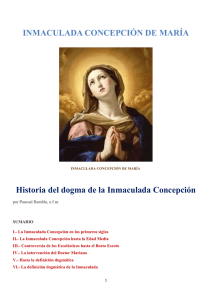 INMACULADA CONCEPCIÓN DE MARÍA Historia del dogma de la