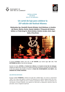 Un cartel de lujo para celebrar la 25ª edición del festival Altaveu
