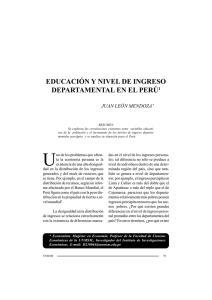 EDUCACIÓN Y NIVEL DE INGRESO DEPARTAMENTAL EN EL