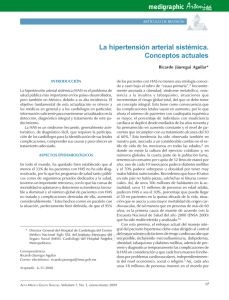 La hipertensión arterial sistémica. Conceptos