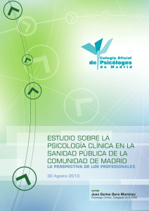 estudio sobre La Psicología clínica en la Sanidad Pública