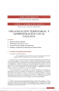 Organización territorial y Administración local gallega. José Luis