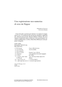 Una registrazione neo-sumerica di orzo da Nippur - Sefarad