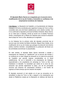 El diputado Mario García se congratula por el anuncio de la