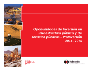 Oportunidades de Inversión en Infraestructura pública y de servicios