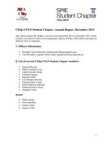 CIOp-UNLP Student Chapter. Annual Report. December 2015