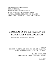geografía de la region de los andes venezolanos