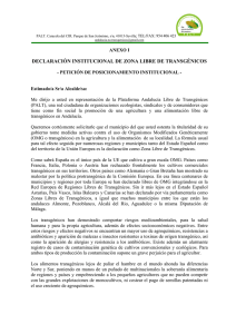 DECLARACIÓN INSTITUCIONAL DE ZONA LIBRE DE