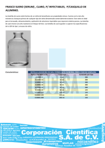 frasco suero (serum) , claro, p/ inyectables, p/casquillo de aluminio.