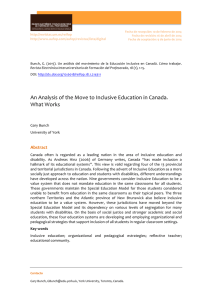 An Analysis of the Move to Inclusive Education in Canada. What Works