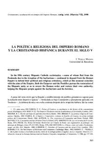 la politica religiosa del imperio romano y la cristiandad hispánica