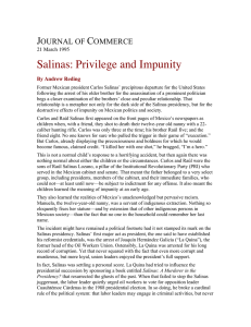 Salinas: Privilege and Impunity