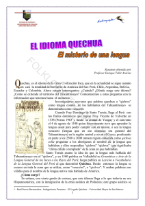 El idioma quechua - Folklore Tradiciones