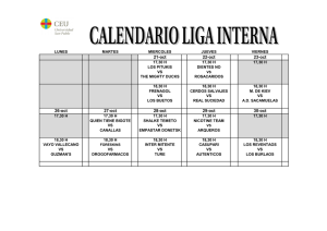 Calendario Liga Futbol sala 1ª Fase