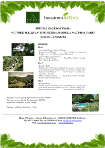 SPECIAL PACKAGE DEAL: “GUIDED WALKS IN