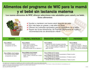 Alimentos del programa de WIC para la mamá y el bebé sin