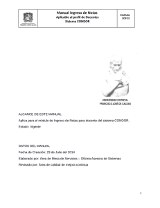 Manual Ingreso de Notas - Universidad Distrital Francisco Jose de