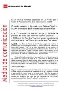González ensalza la figura de José Cubero “Yiyo”