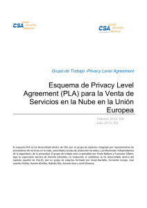 Esquema de Privacy Level Agreement (PLA) para la Venta de