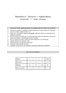 Matemática 0 – Ejercicios 1: Algebra Básica
