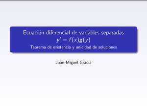 Ecuación diferencial de variables separadas y`=f(x)g(y)