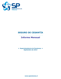 Informe mensual del seguro de cesantía, septiembre 2013