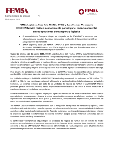 Comunicado de prensa P.1 FEMSA Logística, Coca