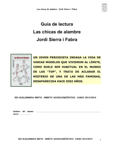 Guía de lectura Las chicas de alambre Jordi Sierra i Fabra