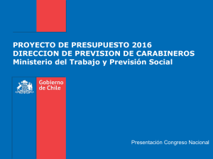 PROYECTO DE PRESUPUESTO 2016 DIRECCION DE PREVISION