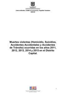 Informe Muertes violentas y homicidios en mujeres 2011-2015