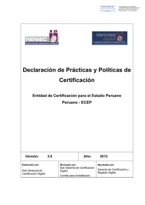 Declaración de Prácticas y Políticas de Certificación