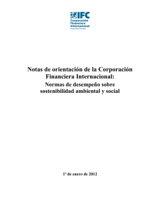 Notas de orientación de la Corporación Financiera Internacional