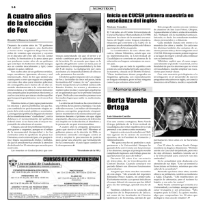 A cuatro años de la elección de Fox Berta Varela Ortega