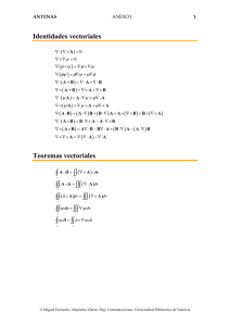 Identidades vectoriales Teoremas vectoriales