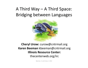 A Third Way – A Third Space: Bridging between Languages