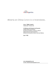 Minería en China:Comercio e Inversiones.