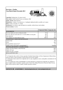 Servicios y tarifas Santa Petronila 2013