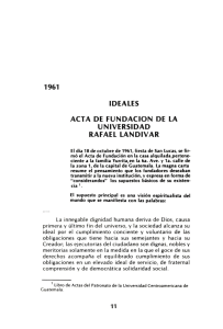 1961 ideales acta de fundacion de la universidad rafael landivar