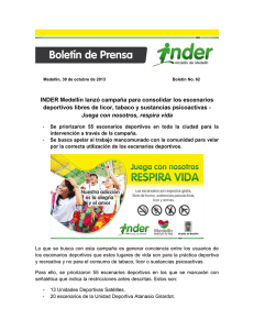 Boletín No. 62 INDER Medellín lanza campaña pedagógica para