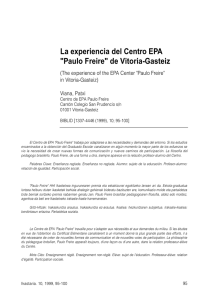 La experiencia del Centro EPA "Paulo Freire" de Vitoria