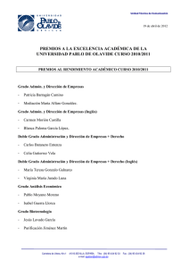 Listado de premiados - Universidad Pablo de Olavide, de Sevilla