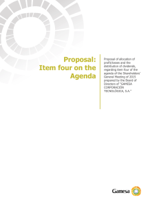 Proposal: Item four on the Agenda