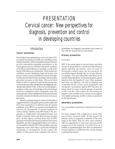 PRESENTATION Cervical cancer: New perspectives for