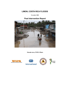 LIMON, COSTA RICA FLOODS Post Intervention Report