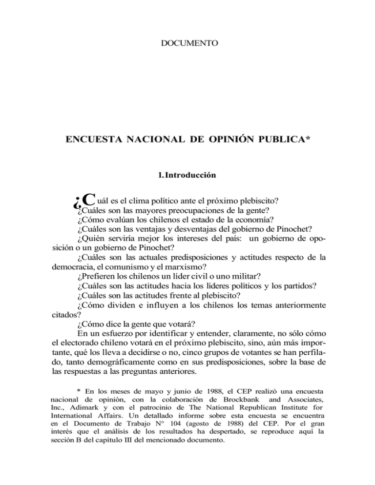 Encuesta Nacional De Opini N Publica