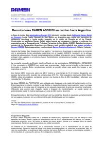 Remolcadores DAMEN ASD2810 en camino hacia Argentina