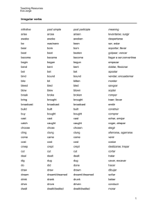 irregular verbs list - IES de Massamagrell
