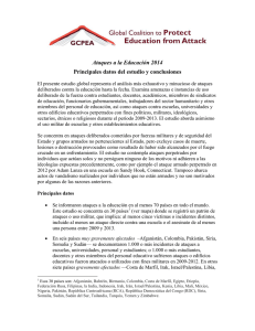 Ataques a la Educación 2014 Principales datos del estudio y