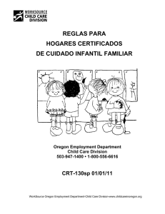 reglas para hogares certificados de cuidado infantil familiar