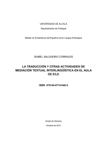 La traducción y otras actividades de mediación textual